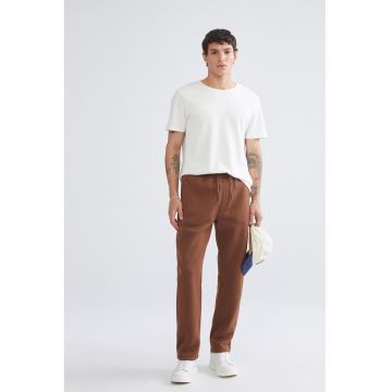 Pantaloni regular fit de trening cu snur - Maro deschis