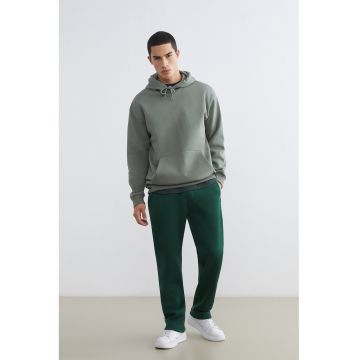 Pantaloni regular fit de trening cu snur - Verde inchis
