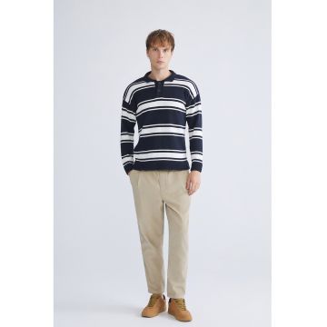 Pantaloni slim fit cu aspect de catifea - Bej inchis