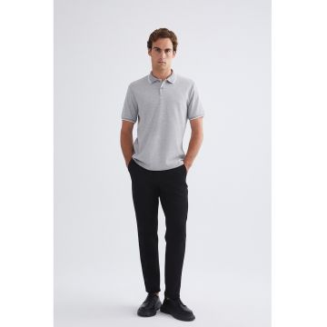Pantaloni slim fit cu model uni - Negru