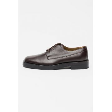 Pantofi derby din piele - Maro cognac