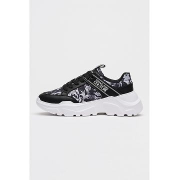 Pantofi sport cu model logo - Negru/Gri deschis