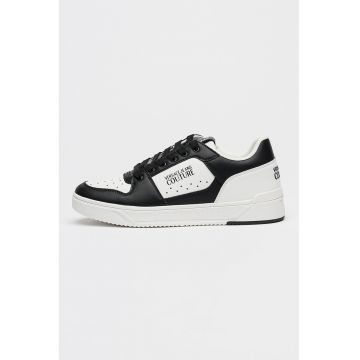 Pantofi sport din piele cu garnituri din piele ecologica - Negru/Alb optic