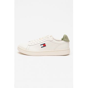 Pantofi sport din piele cu imprimeu logo lateral Archive '98 - Alb fildes/Verde sparanghel