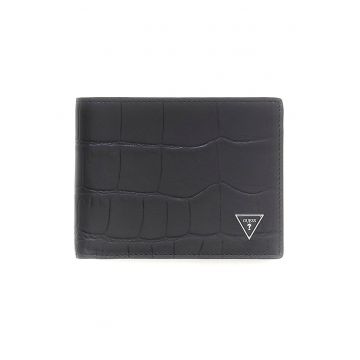 Portofel pliabil din piele Torino - Negru