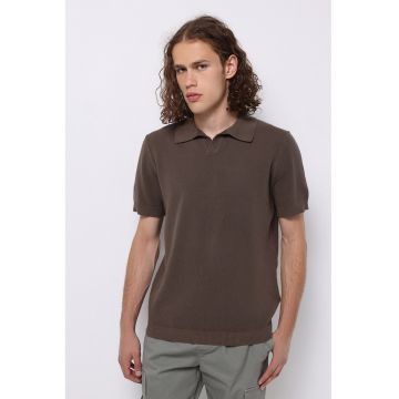 Pulover cu maneci scurte - Maro inchis