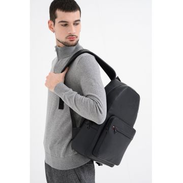 Pulover din bumbac cu fenta cu fermoar - Gri melange