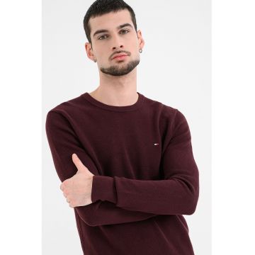 Pulover uni cu decolteu la baza gatului - Violet tyrian