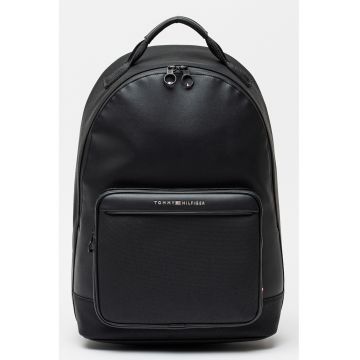 Rucsac din piele ecologica cu garnituri din panza Foundation - Negru