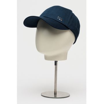Sapca din bumbac cu logo metalic - Bleumarin
