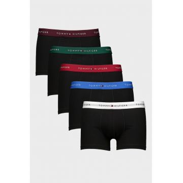 Set de boxeri din amestec de bumbac - 5 perechi - Negru/Rosu inchis