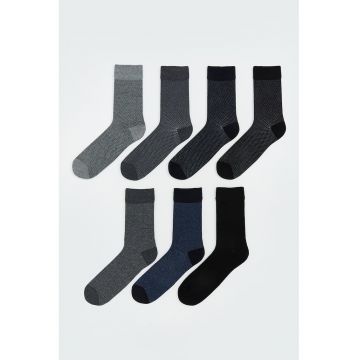 Set de sosete lungi - 7 perechi - Gri/Bleumarin