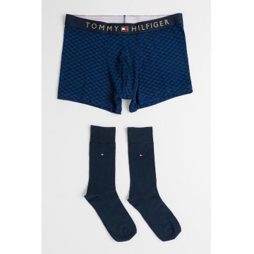 Set de sosete si boxeri cu imprimeu - Negru/Bleumarin