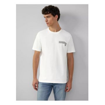 Tricou barbati la baza gatului - Regular fit - cu imprimeu Ford® - Alb -