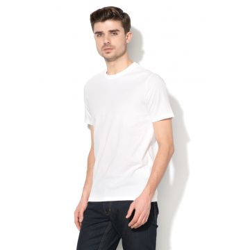 Tricou de bumbac cu decolteu la baza gatului