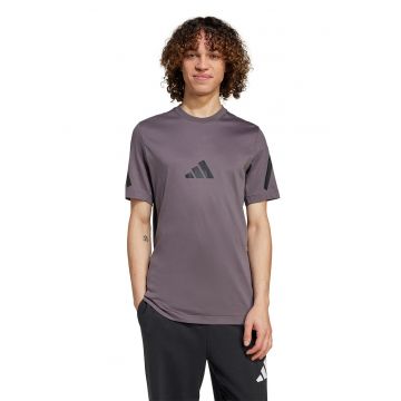 Tricou de bumbac cu imprimeu logo Z.N.E - Negru/Lila pal