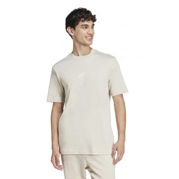 Tricou din bumbac cu logo brodat - Bej/Maro camel