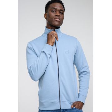 Bluza de trening cu fermoar si aplicatie logo discreta Zestart - Albastru lavanda