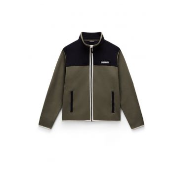 Bluza de trening cu fermoar T-Dergana - Verde masliniu inchis