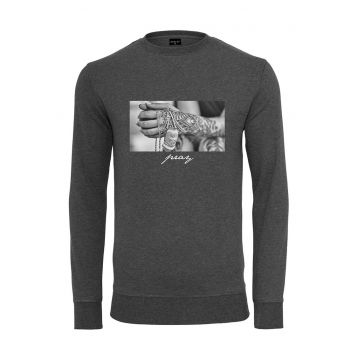 Bluza de trening din amestec de bumbac cu imprimeu foto - Gri carbune