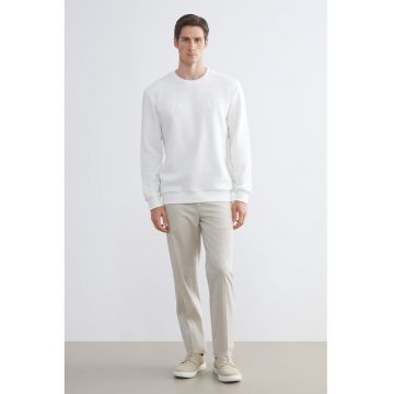 Bluza de trening regular-fit cu decolteu la baza gatului - Alb optic
