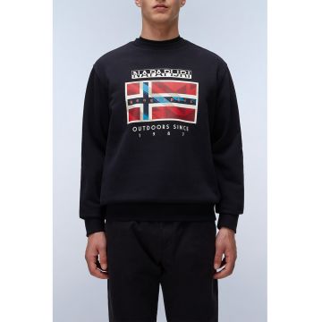 Bluza lejera de trening cu imprimeu si decolteu la baza gatului - Rosu/Negru