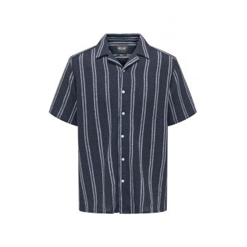 Camasa barbati -  Bumbac - Albastru marin.