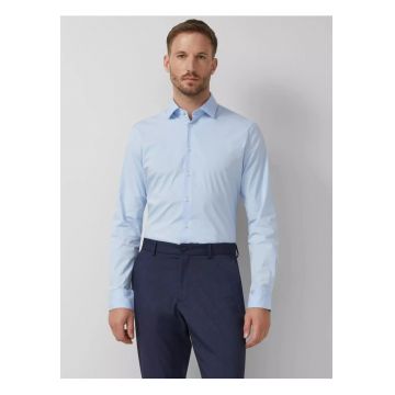 Camasa barbati din amestec de bumbac - cu croiala Tailored fit - Albastru deschis
