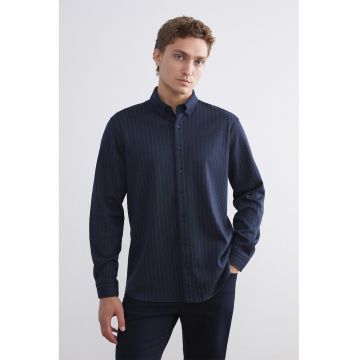 Camasa cu dungi discrete - Bleumarin