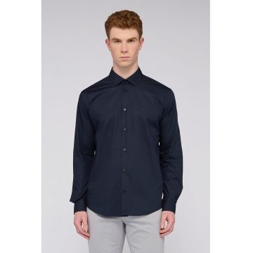 Camasa uni de bumbac - Albastru ultramarin