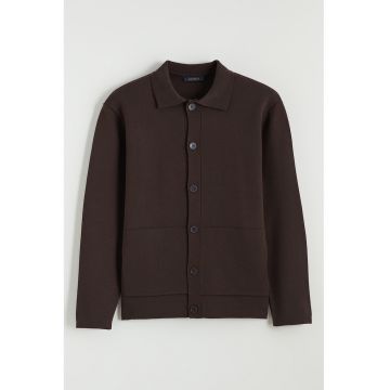 Cardigan cu nasturi - Mov inchis