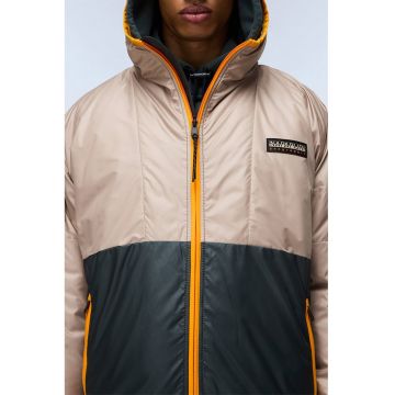 Geaca cu gluga - Verde/Bej