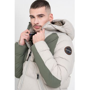 Geaca cu vatelina si fermoar Moesa - Verde pal/Kaki