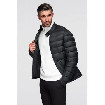 Geaca matlasata cu buzunare cu fermoar - Negru