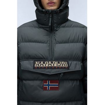 Geaca matlasata fara inchidere cu logo Rainforest - Verde