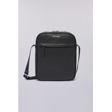 Geanta crossbody din piele cu detaliu logo - Negru