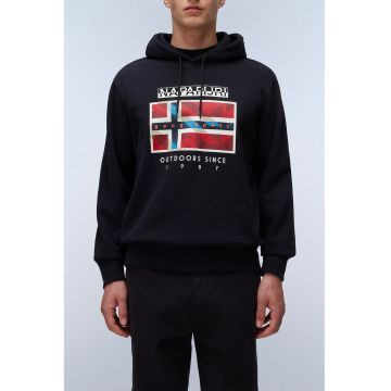 Hanorac lejer cu logo si model grafic - Rosu/Negru