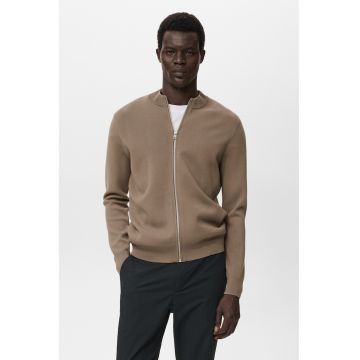 Jacheta bomber cu fermoar - Maro camel