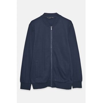Jacheta bomber cu model uni - Albastru inchis
