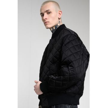 Jacheta bomber matlasata cu buzunare - Negru