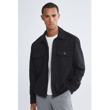 Jacheta-camasa cu buzunare pe piept - Gri inchis