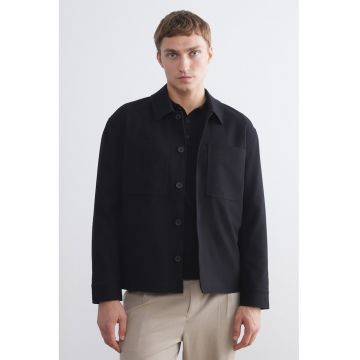 Jacheta-camasa cu guler clasic - Negru