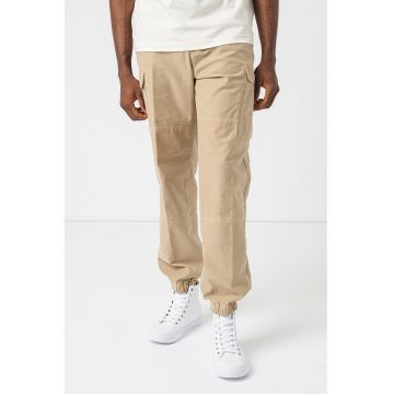 Pantaloni cargo cu talie medie - Maro camel