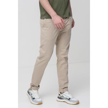 Pantaloni chino cu talie medie - Maro camel