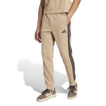 Pantaloni de trening cu logo si snur de ajustare - Negru/Maro camel