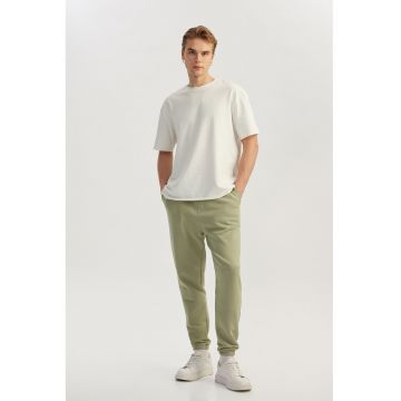 Pantaloni de trening din bumbac si snur - Maro camel