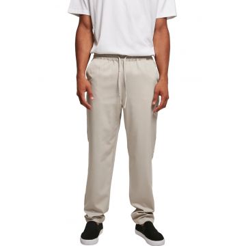 Pantaloni relaxed fit cu snur de ajustare - Gri deschis