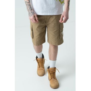 Pantaloni scurti cargo cu logo - Maro camel
