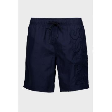 Pantaloni scurti de baie cu broderie logo Whale - Bleumarin