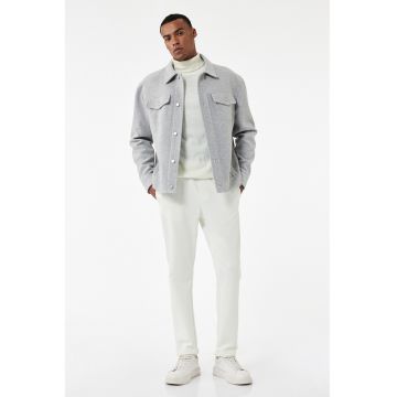 Pantaloni slim fit cu snur de ajustare - Alb